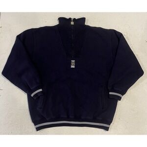 Vintage In The Zone Heavyweight Quarter Zip Blue Mens Medium Embroidered‎